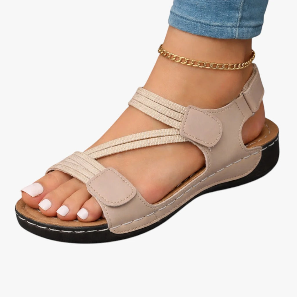 Dame Plateau Sandaler med Velcro og Svangstøtte