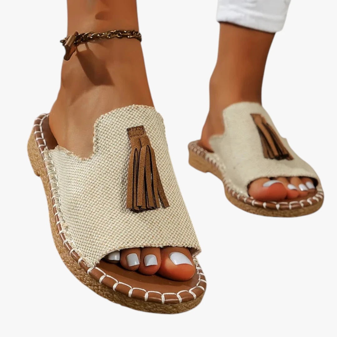 Dame Flade Sandaler med Tassel og Lukket Tå