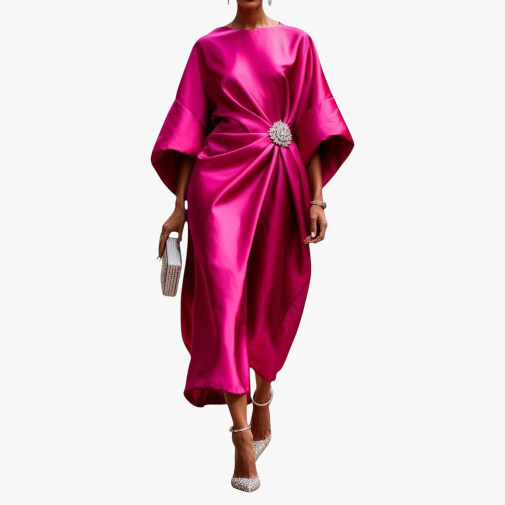 Dame Elegant Maxi Gallakjole med Lange Ærmer
