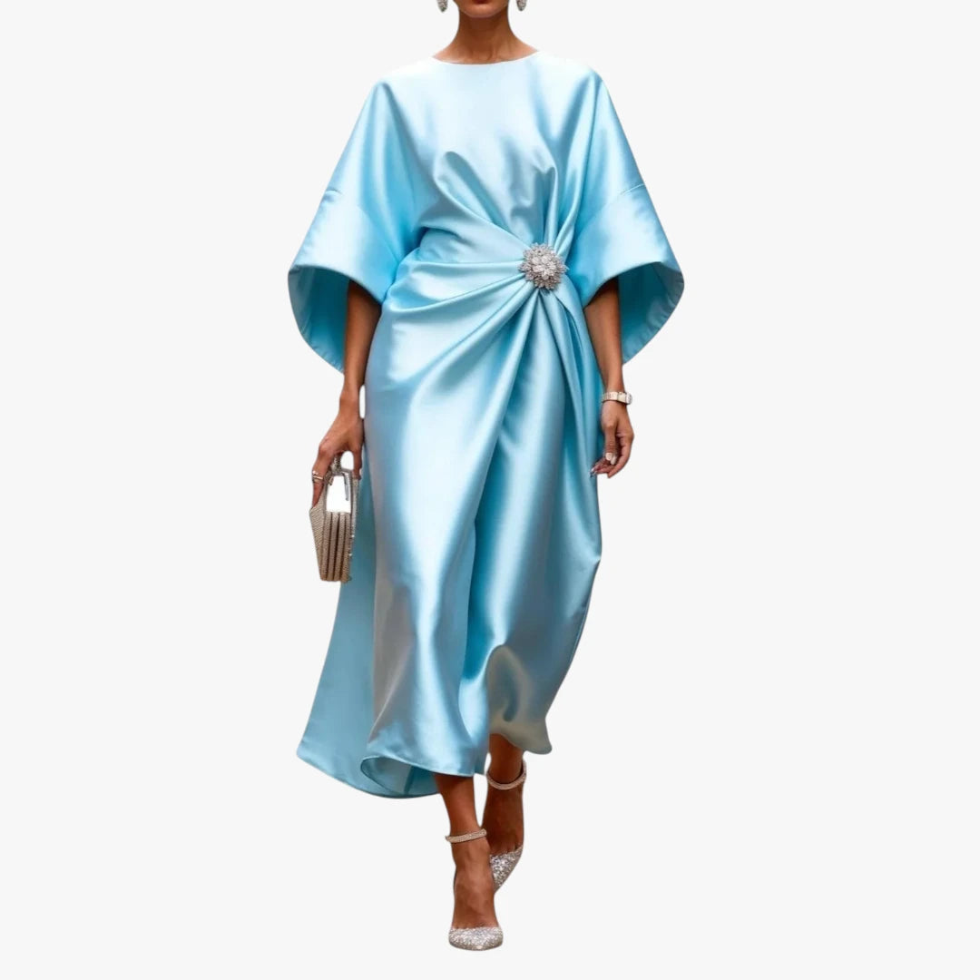 Dame Elegant Maxi Gallakjole med Lange Ærmer