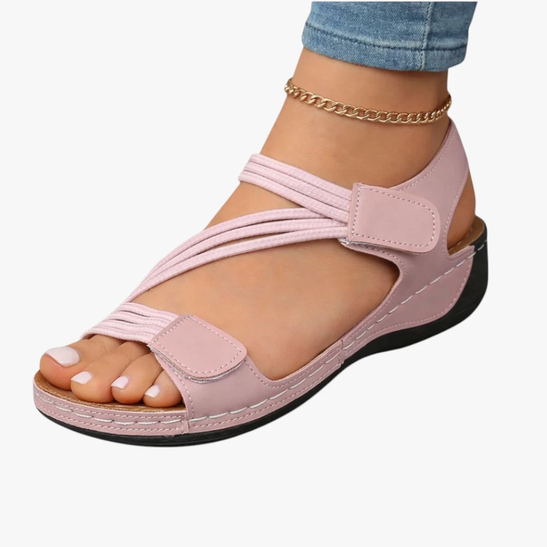 Dame Plateau Sandaler med Velcro og Svangstøtte