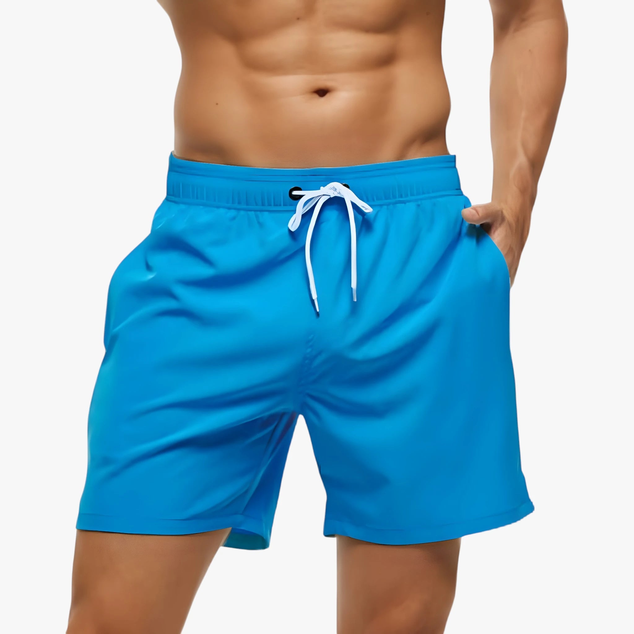 Herre Løse Badeshorts med Snøre og Sidelommer