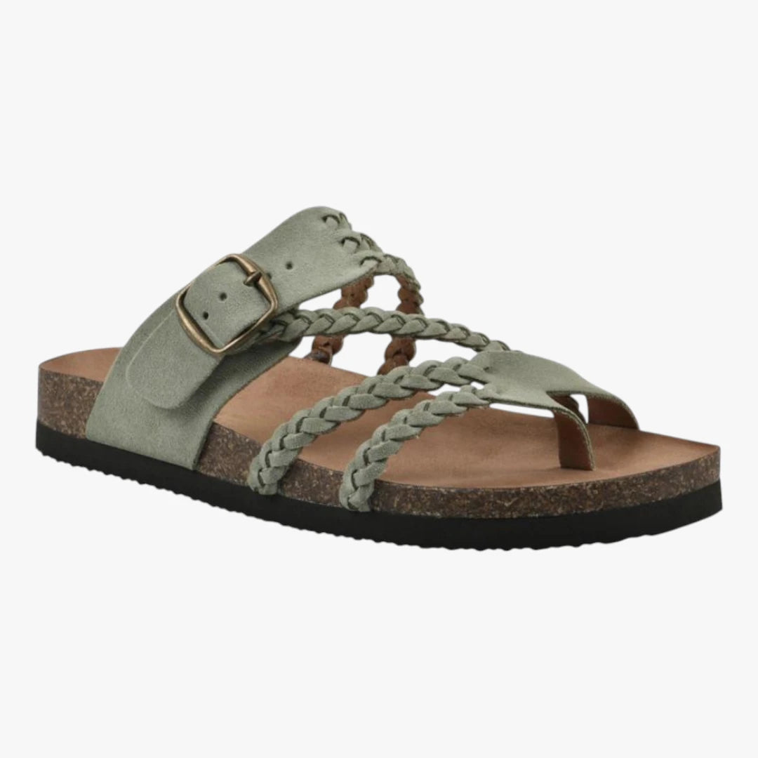 Dame Flettede Flade Sandaler med Svangstøtte og Rem