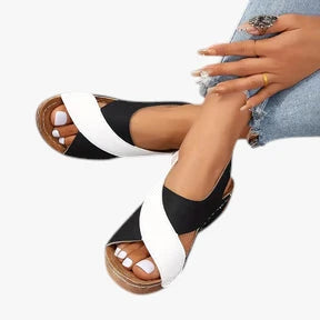 Dame Plateau Sandaler med Svangstøtte og Velcro