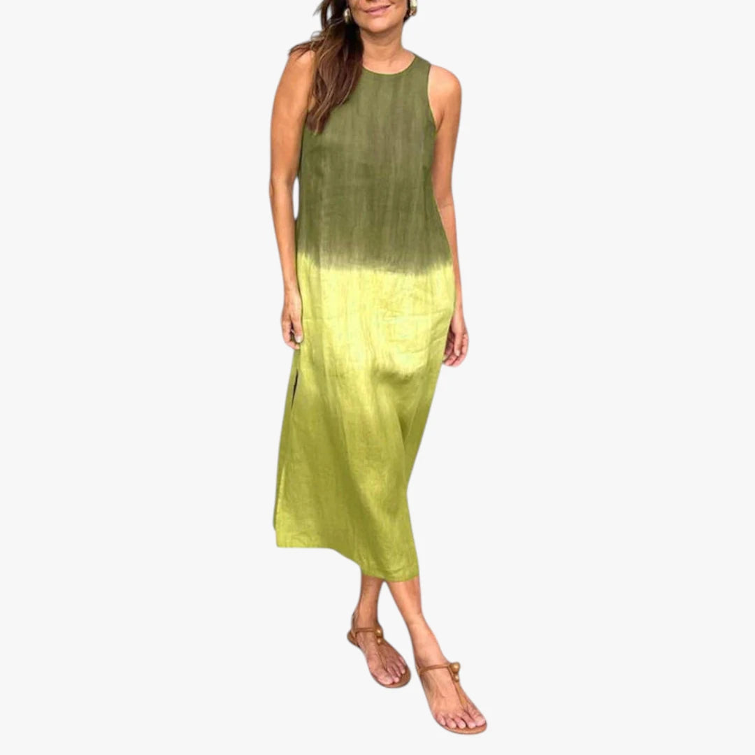 Dame Elegant Maxi Sommerkjole med Halterneck og Løs Pasform