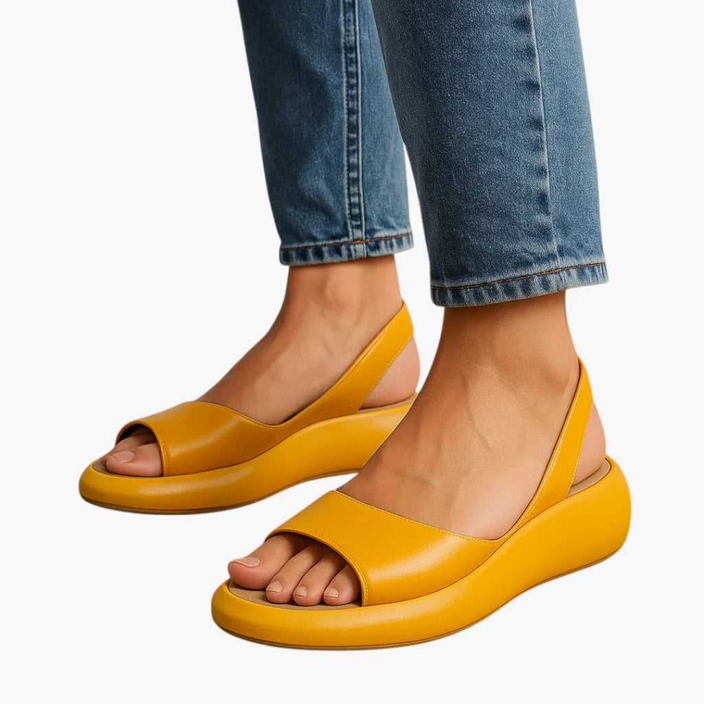 Dame Plateau Flade Sandaler med Svangstøtte og Rem