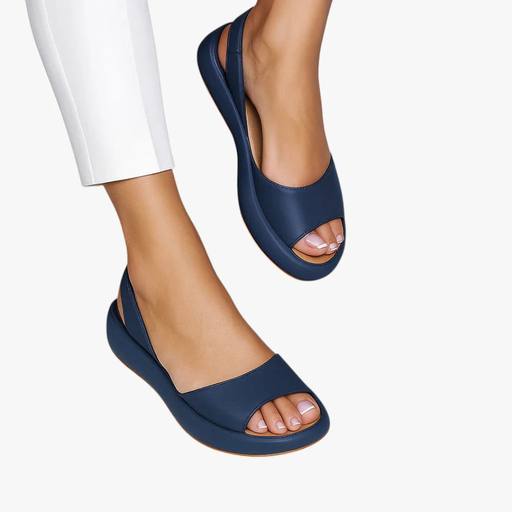 Dame Plateau Flade Sandaler med Svangstøtte og Rem