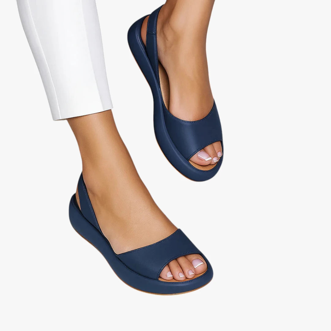 Dame Plateau Flade Sandaler med Svangstøtte og Rem