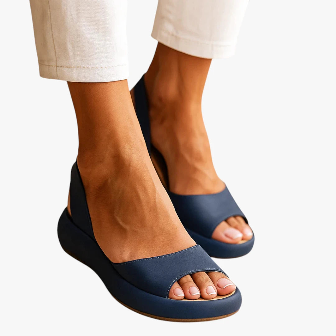 Dame Plateau Flade Sandaler med Svangstøtte og Rem
