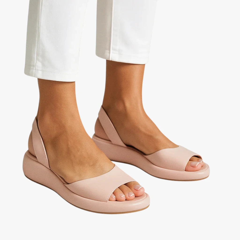 Dame Plateau Flade Sandaler med Svangstøtte og Rem