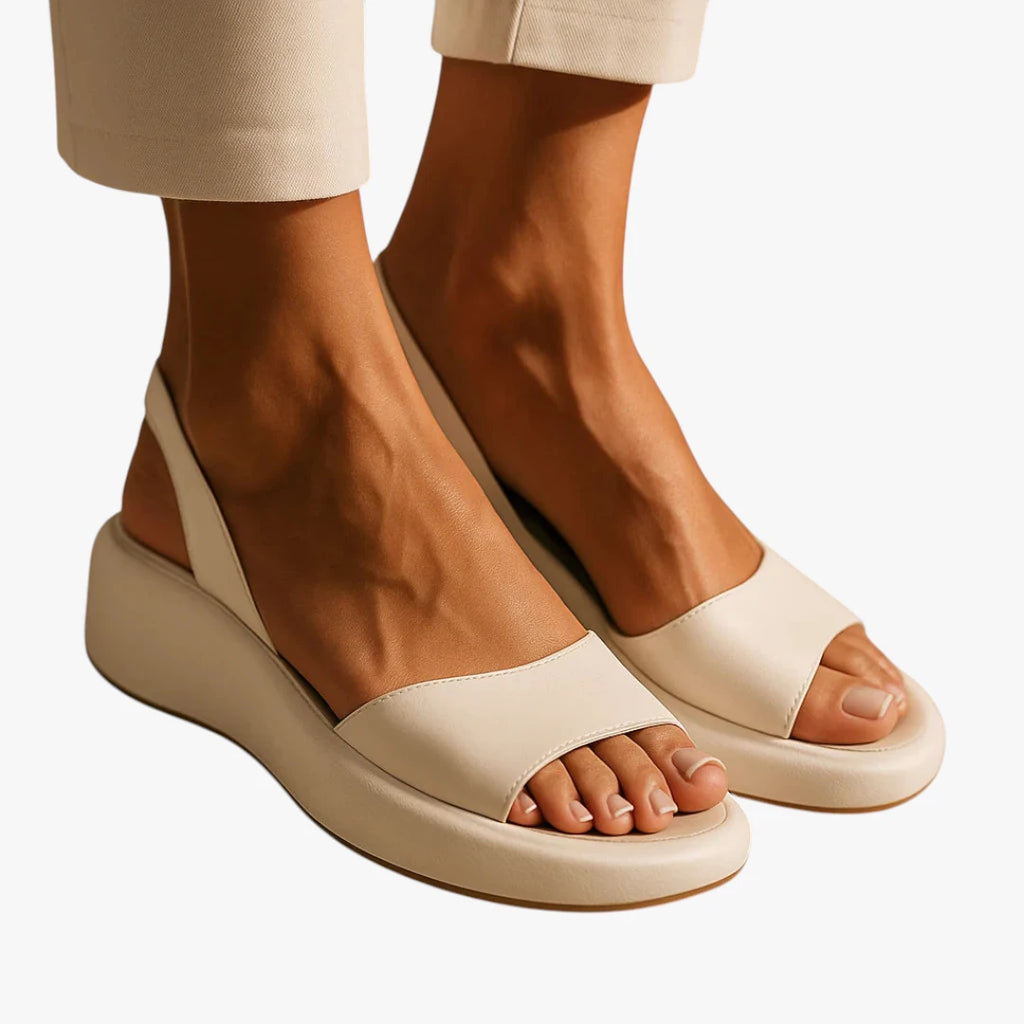 Dame Plateau Flade Sandaler med Svangstøtte og Rem