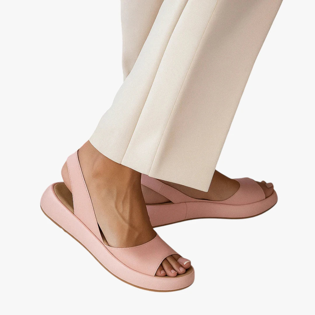 Dame Plateau Flade Sandaler med Svangstøtte og Rem
