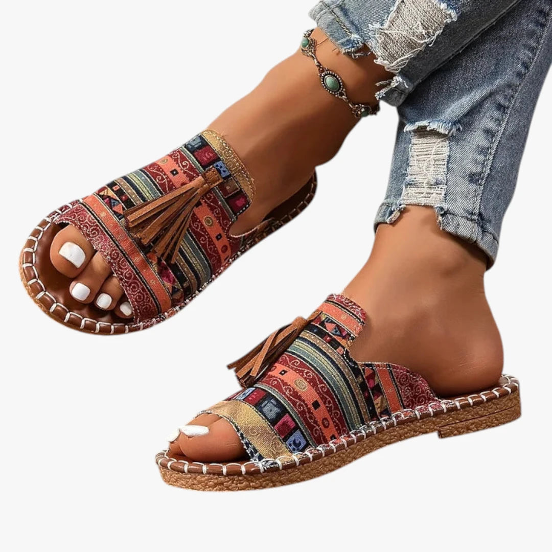 Dame Flade Sandaler med Tassel og Lukket Tå