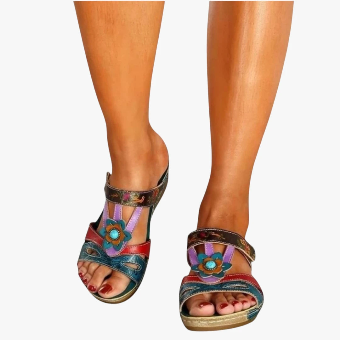 Dame Plateau Sandaler med Kilehæl og Perler