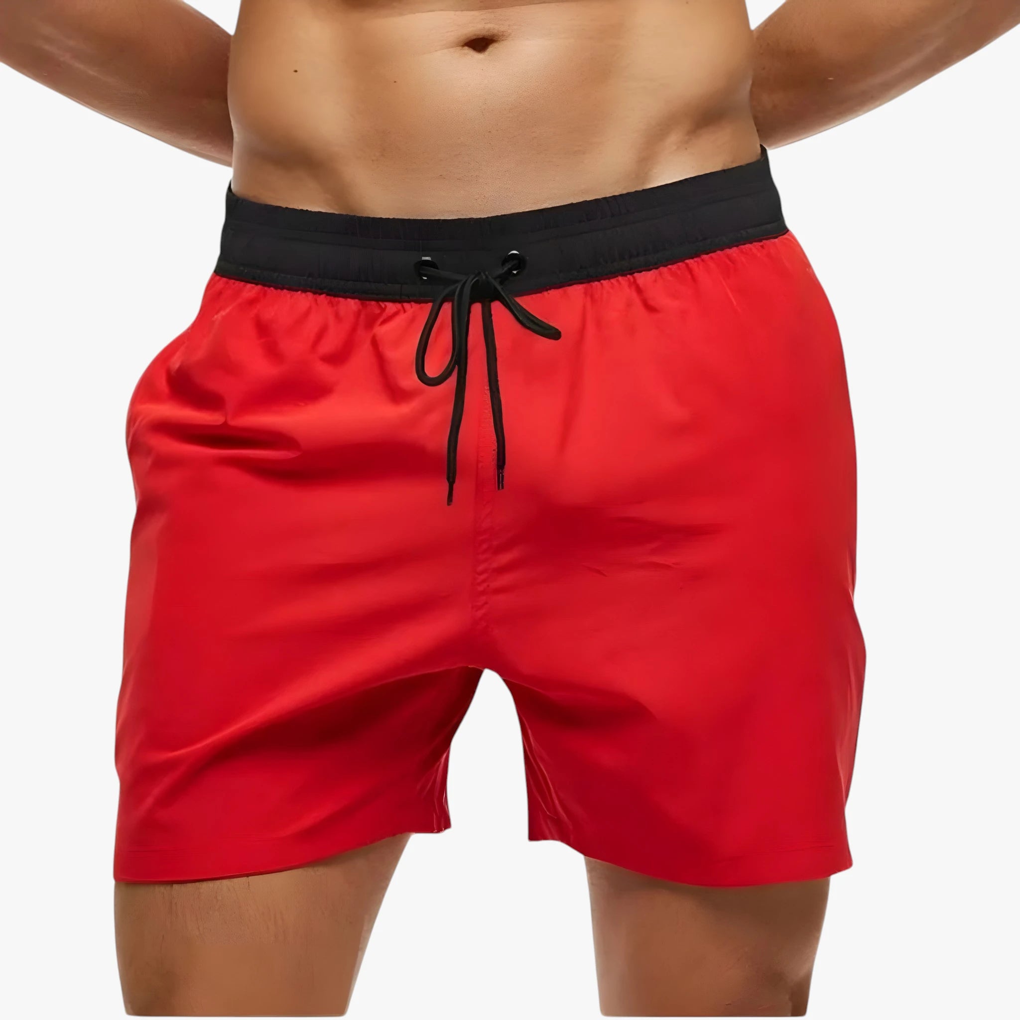 Herre Løse Badeshorts med Snøre og Sidelommer