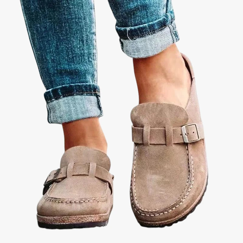 Dame Slip-on Træsko med Svangstøtte og Velcro