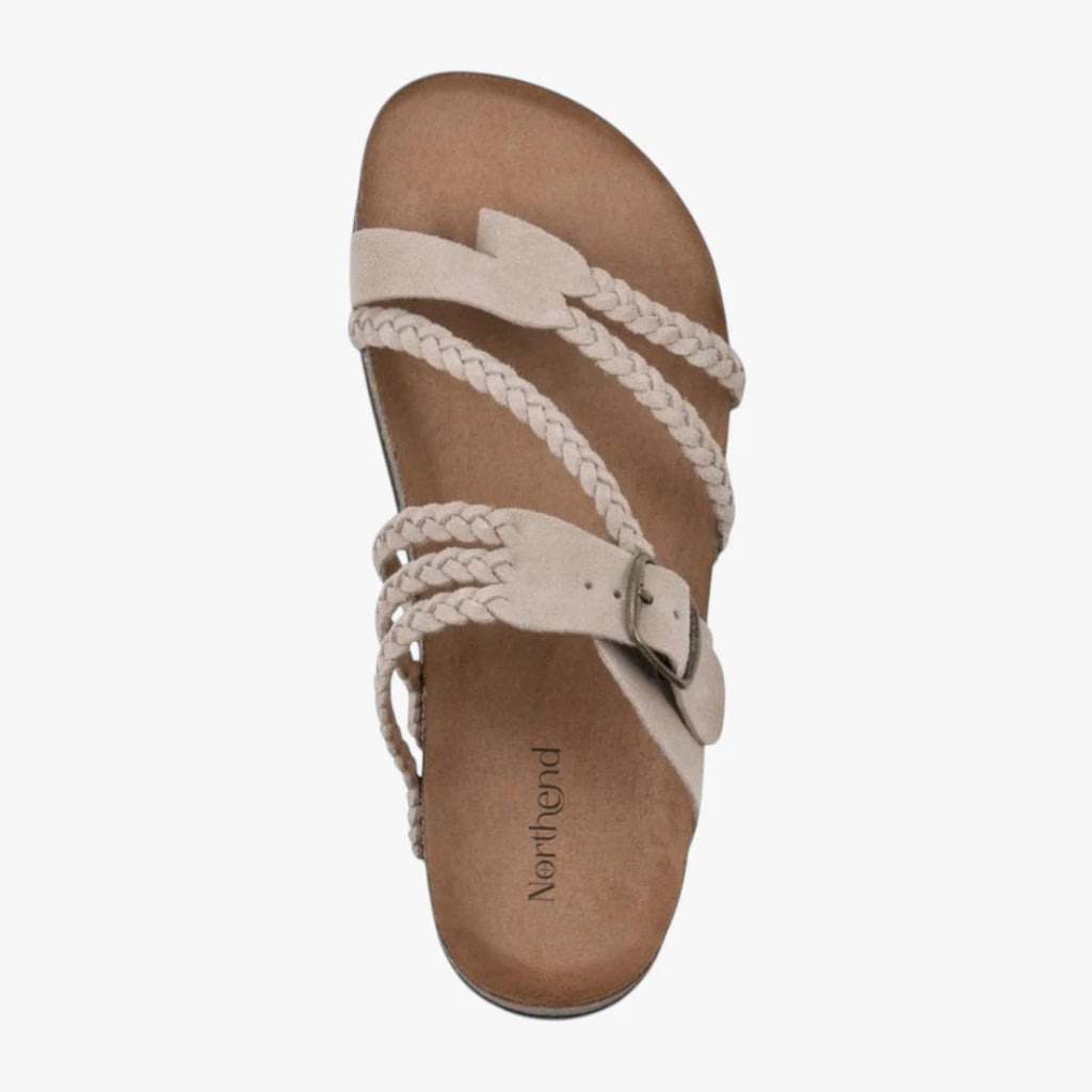 Dame Flettede Flade Sandaler med Svangstøtte og Rem
