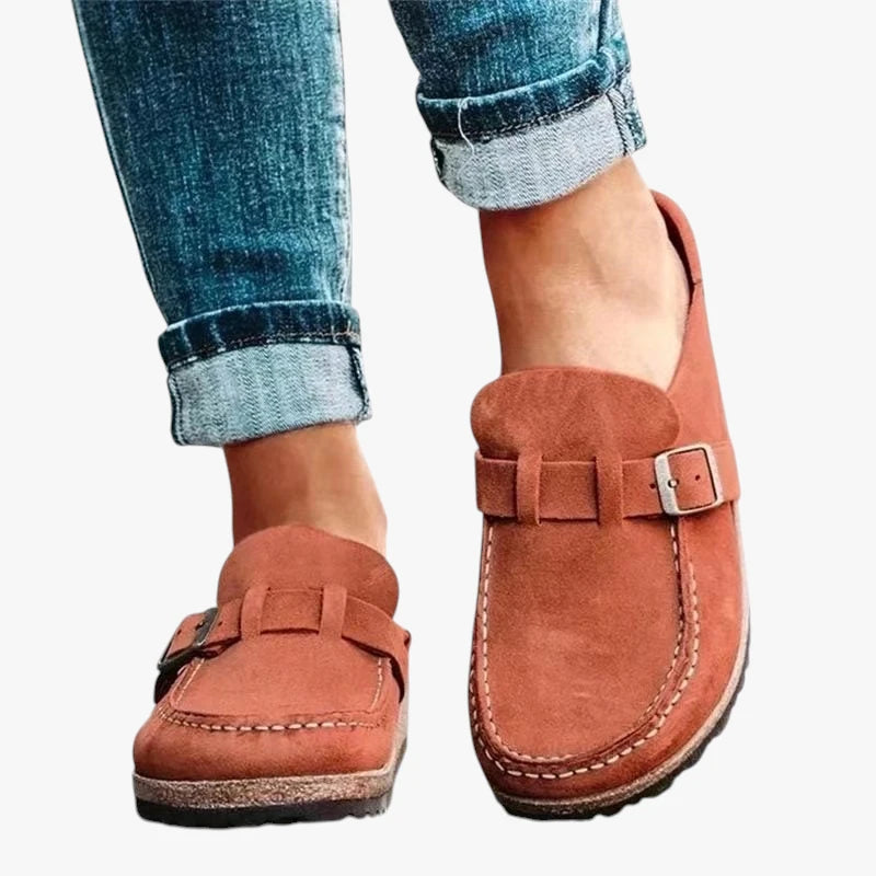 Dame Slip-on Træsko med Svangstøtte og Velcro
