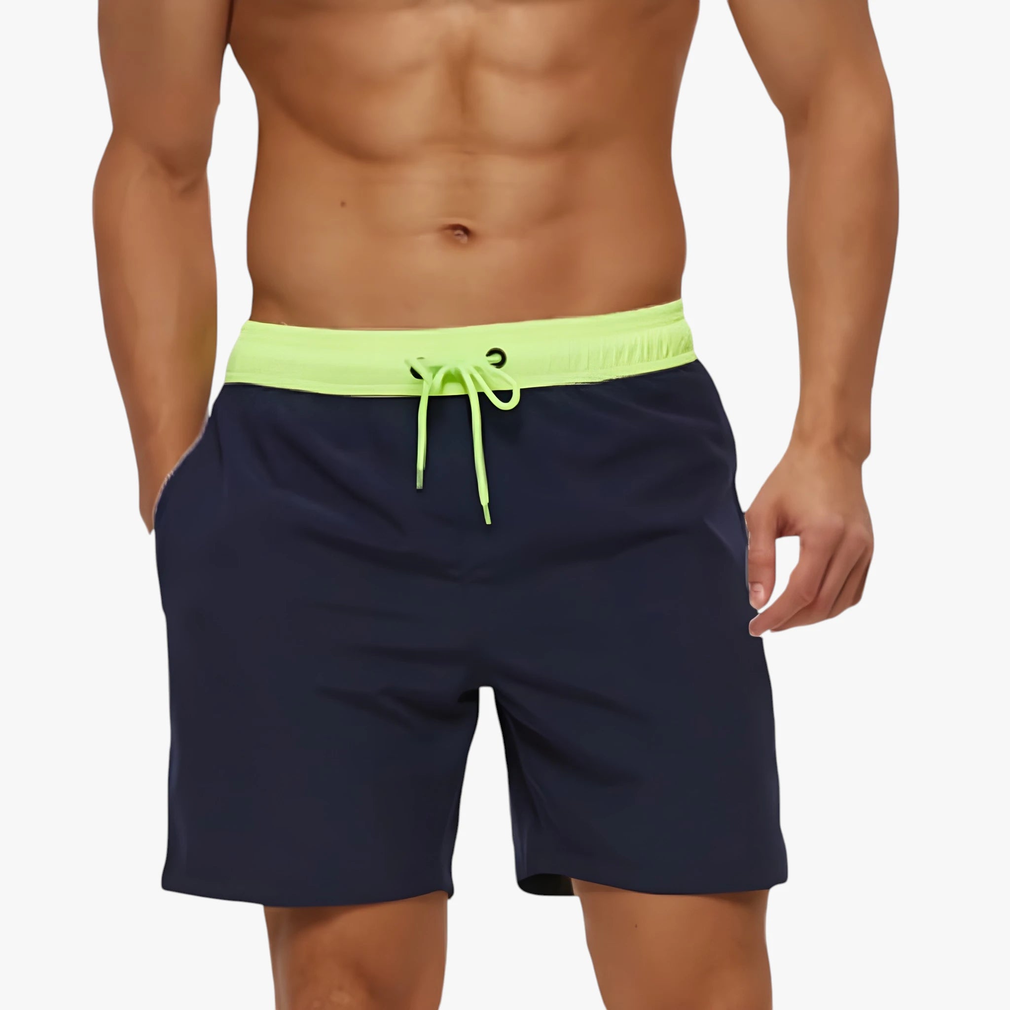 Herre Løse Badeshorts med Snøre og Sidelommer