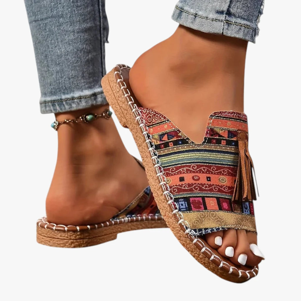 Dame Flade Sandaler med Tassel og Lukket Tå