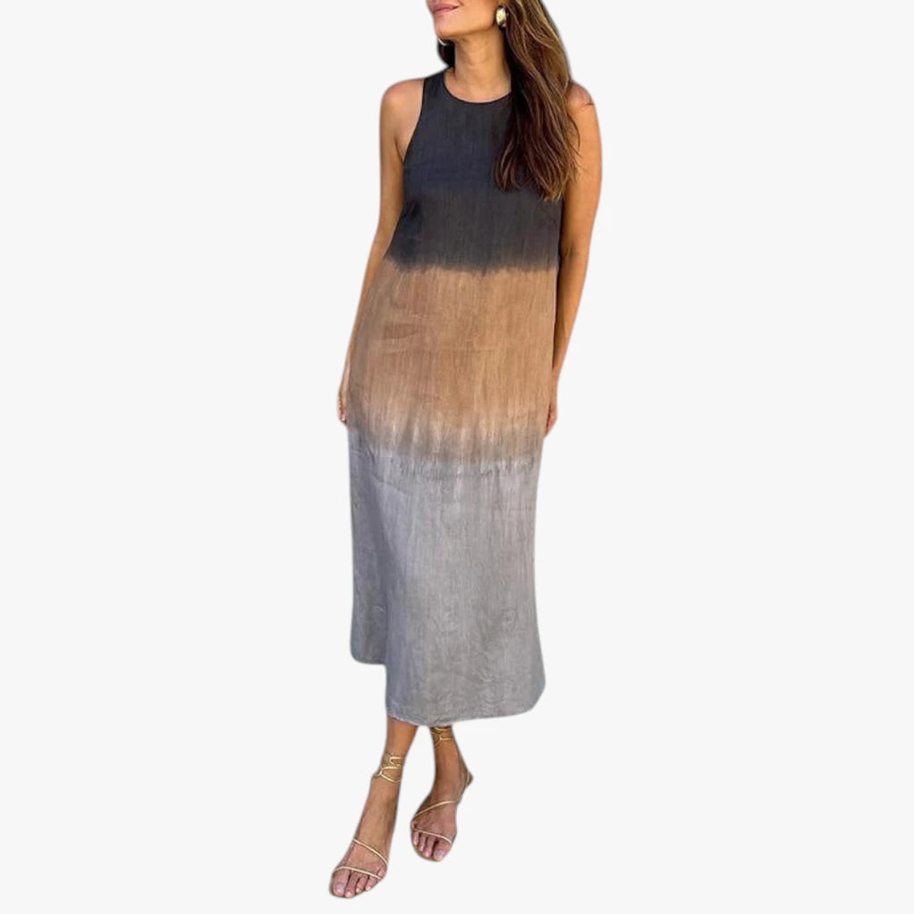 Dame Elegant Maxi Sommerkjole med Halterneck og Løs Pasform