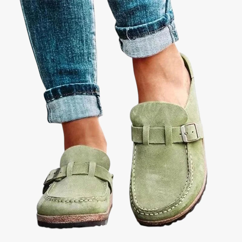 Dame Slip-on Træsko med Svangstøtte og Velcro