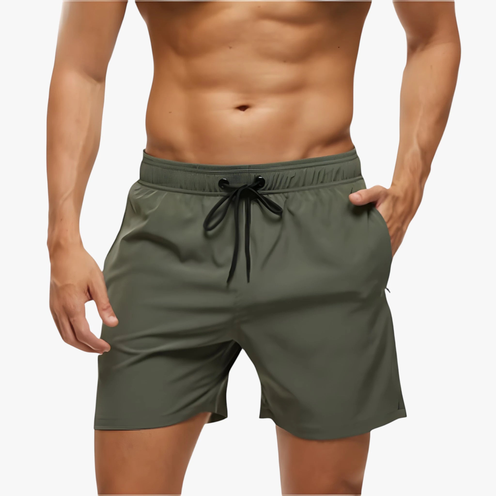 Herre Løse Badeshorts med Snøre og Sidelommer