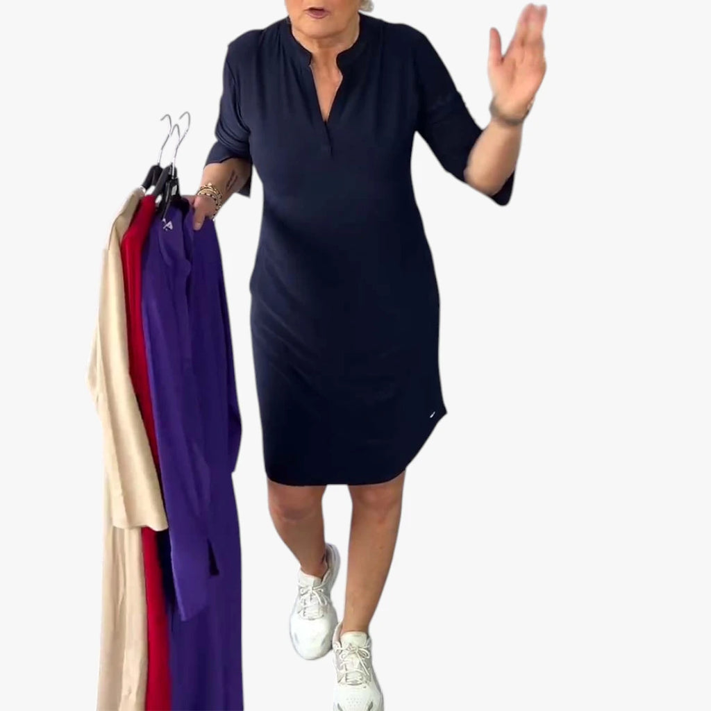 Dame Elegant MiniSommerkjole med  V-Udskæring