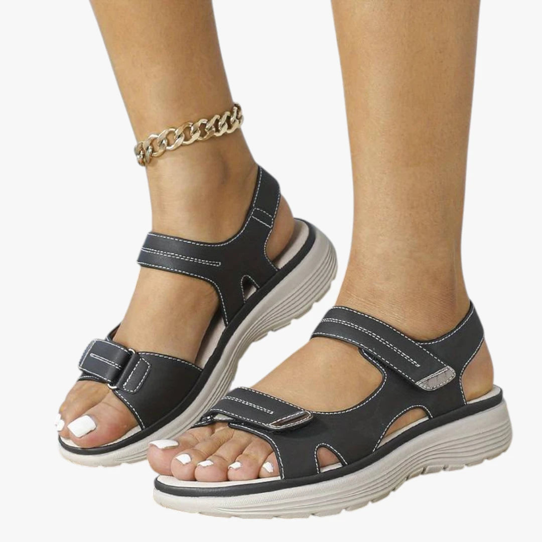 DameVandresandaler med Velcro og Svangstøtte