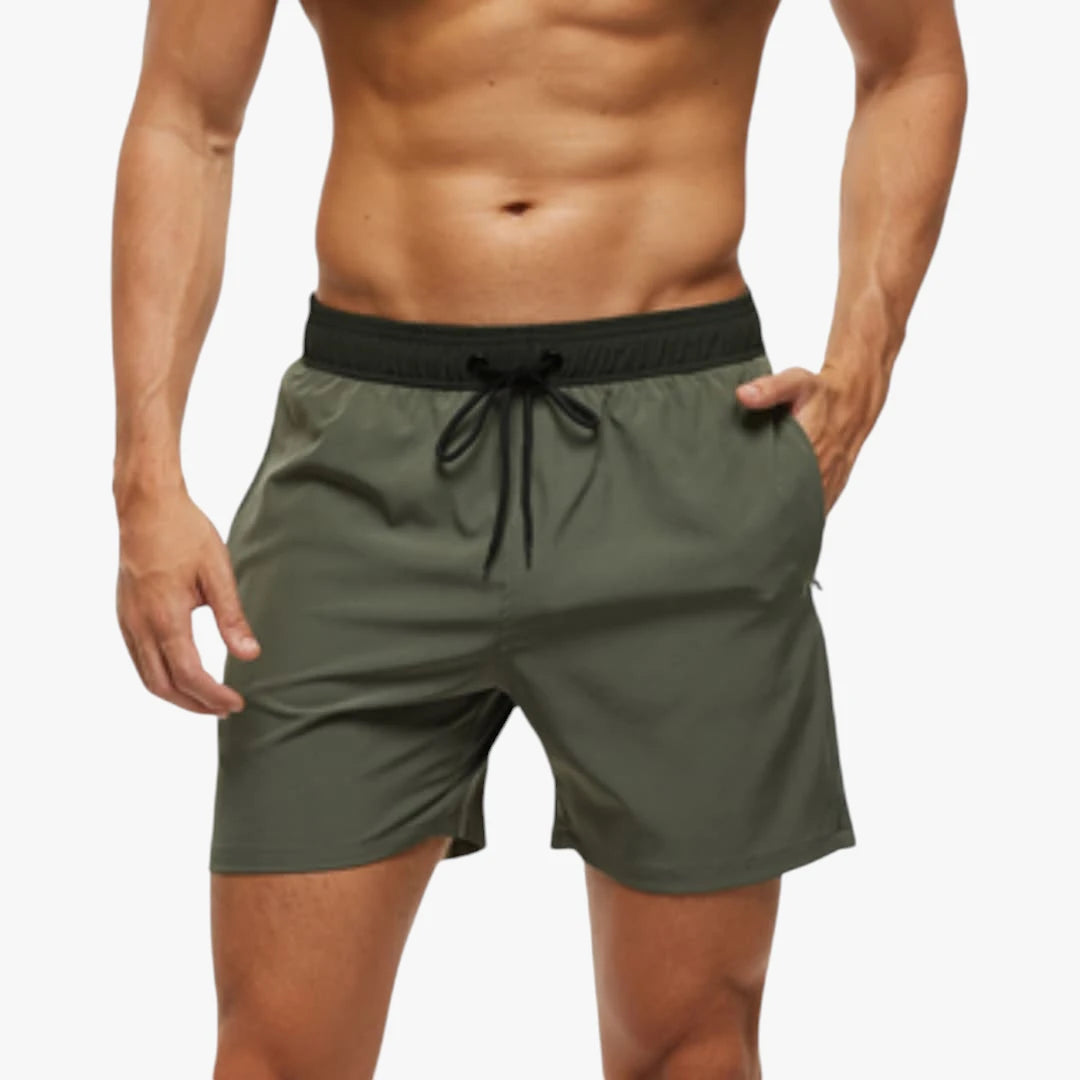 Herre Løse Badeshorts med Snøre og Sidelommer