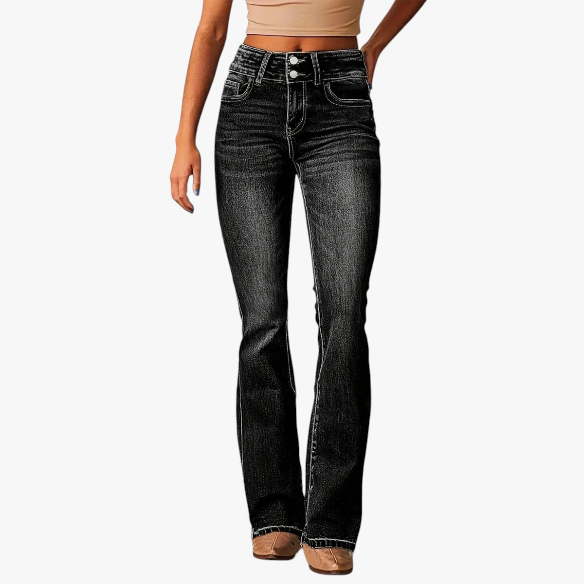Dame Denim Jeans med Svaj og Stretch