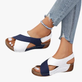 Dame Plateau Sandaler med Svangstøtte og Velcro