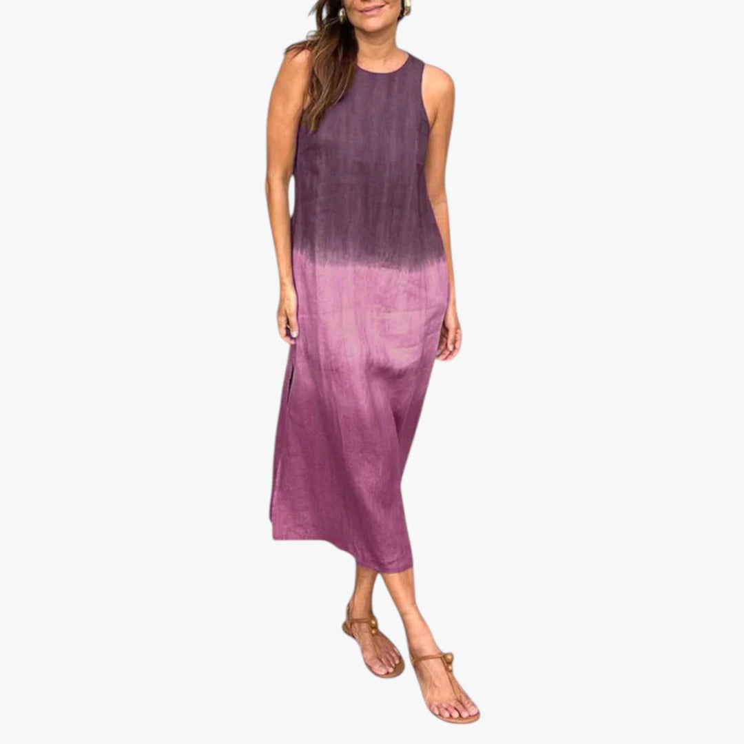 Dame Elegant Maxi Sommerkjole med Halterneck og Løs Pasform