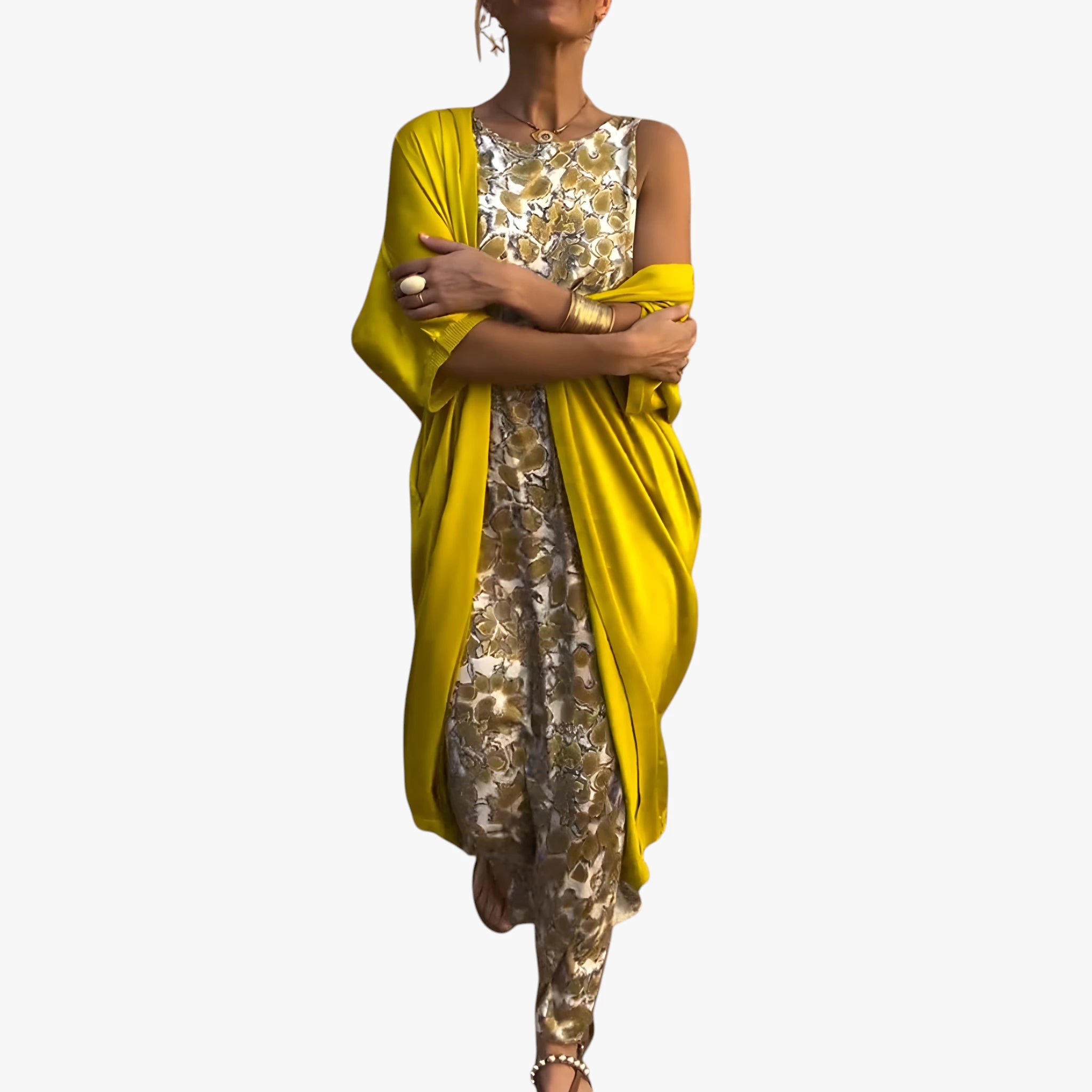 Dame Elegant Maxi Sommerkjole med Slåom