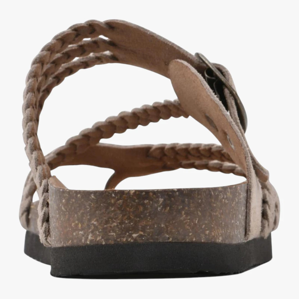 Dame Flettede Flade Sandaler med Svangstøtte og Rem