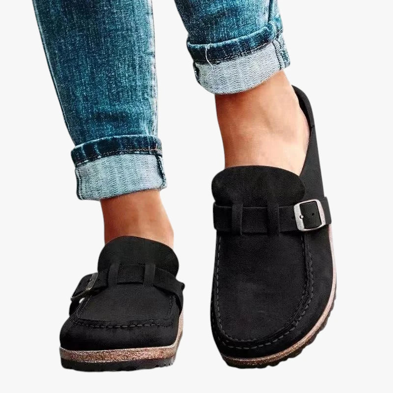 Dame Slip-on Træsko med Svangstøtte og Velcro