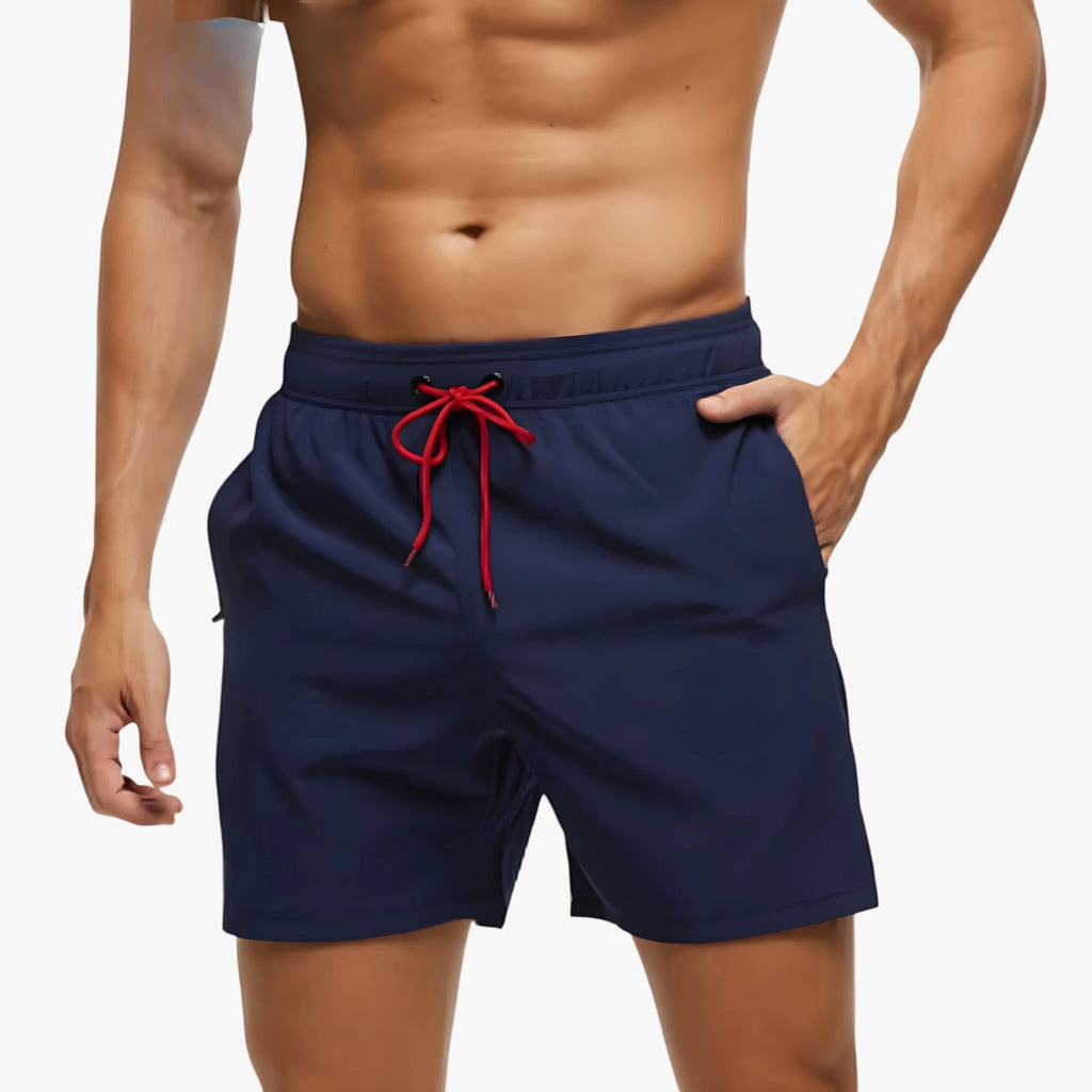 Herre Løse Badeshorts med Snøre og Sidelommer