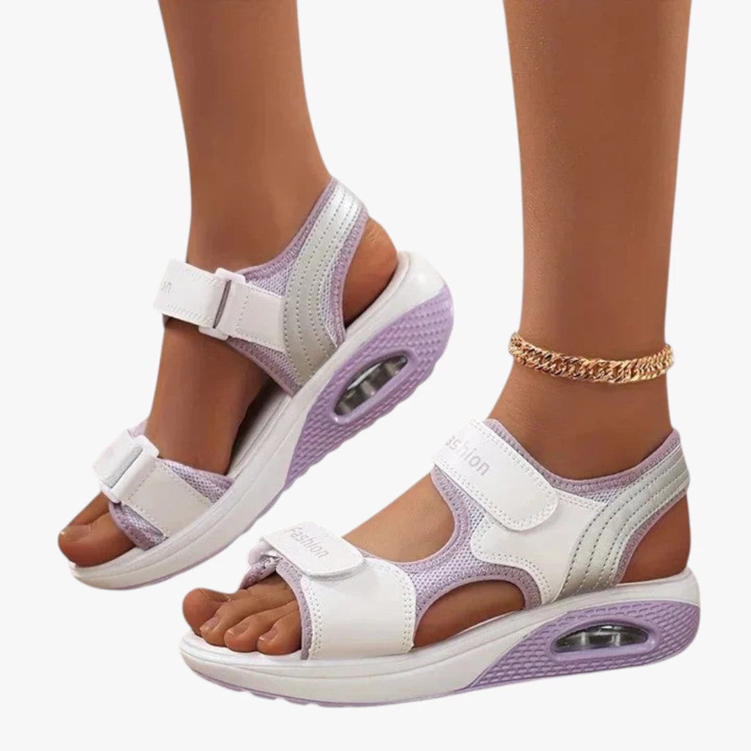 Dame Lette Sandaler med Velcro og Svangstøtte