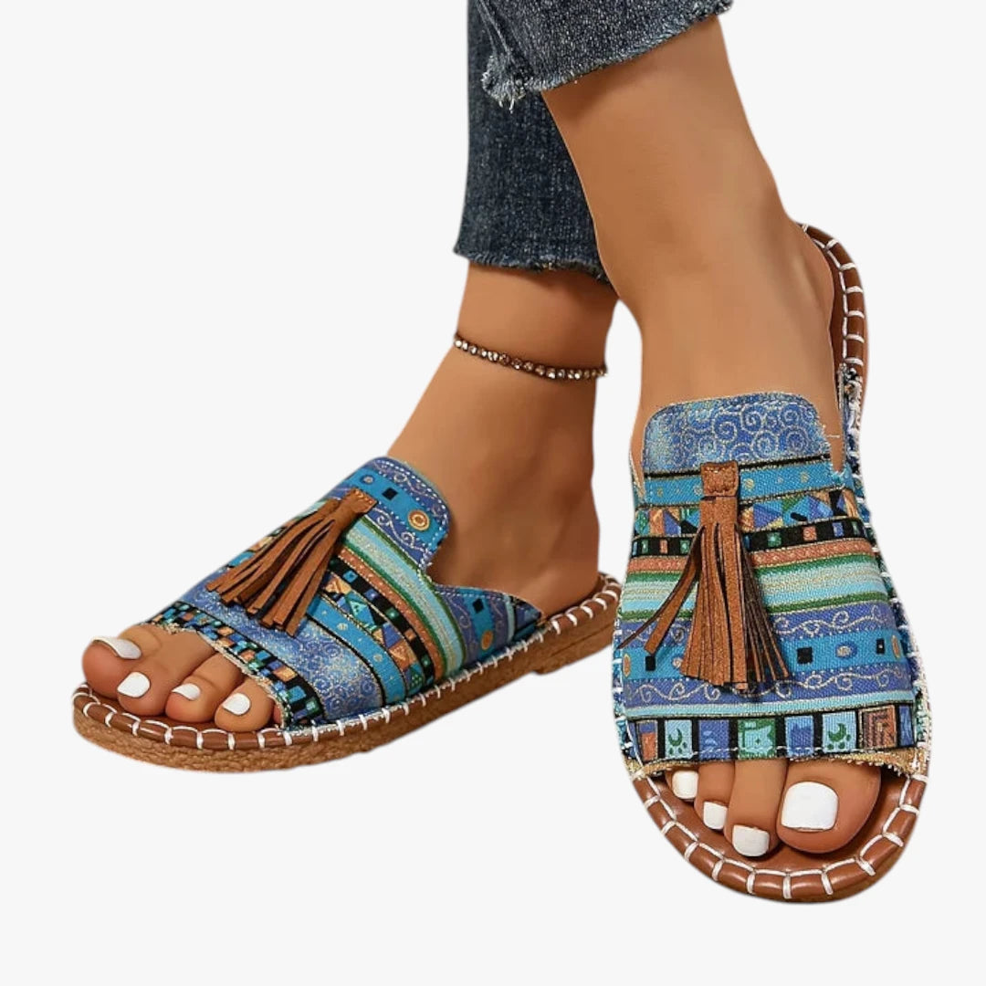 Dame Flade Sandaler med Tassel og Lukket Tå
