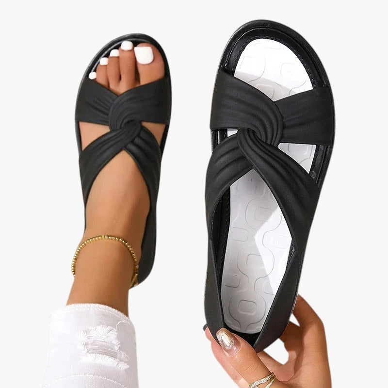 Dame Flade Sandaler med Rem og Lav Hæl
