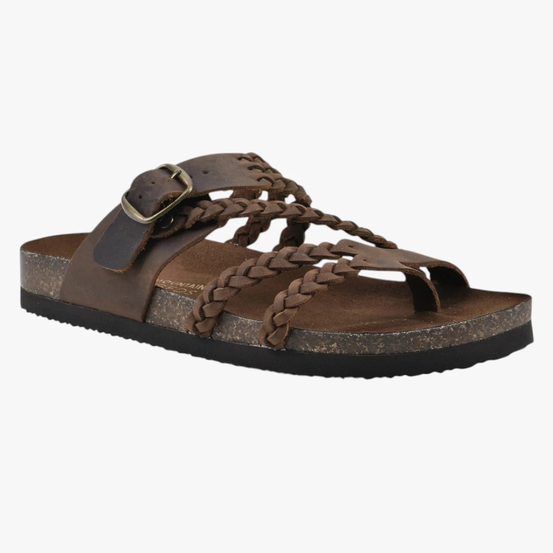 Dame Flettede Flade Sandaler med Svangstøtte og Rem