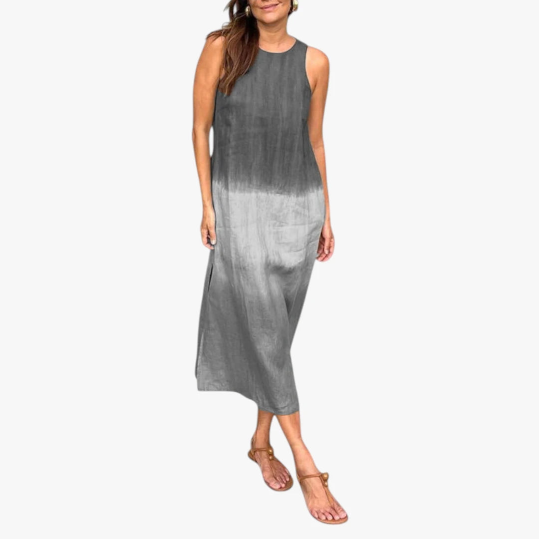 Dame Elegant Maxi Sommerkjole med Halterneck og Løs Pasform