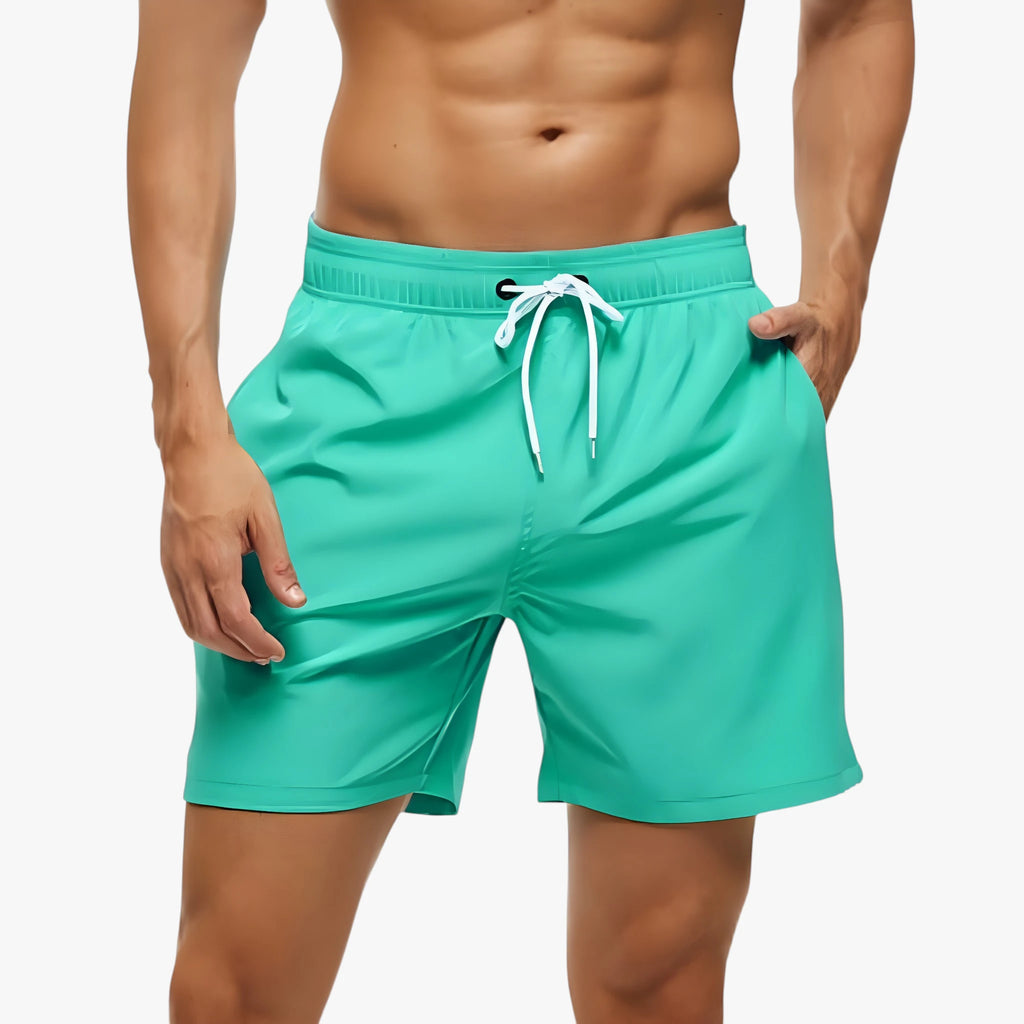 Herre Løse Badeshorts med Snøre og Sidelommer