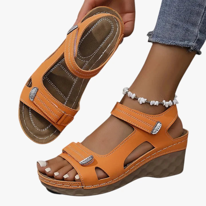 Dame Komfort Sandaler med Kilehæl og Velcro