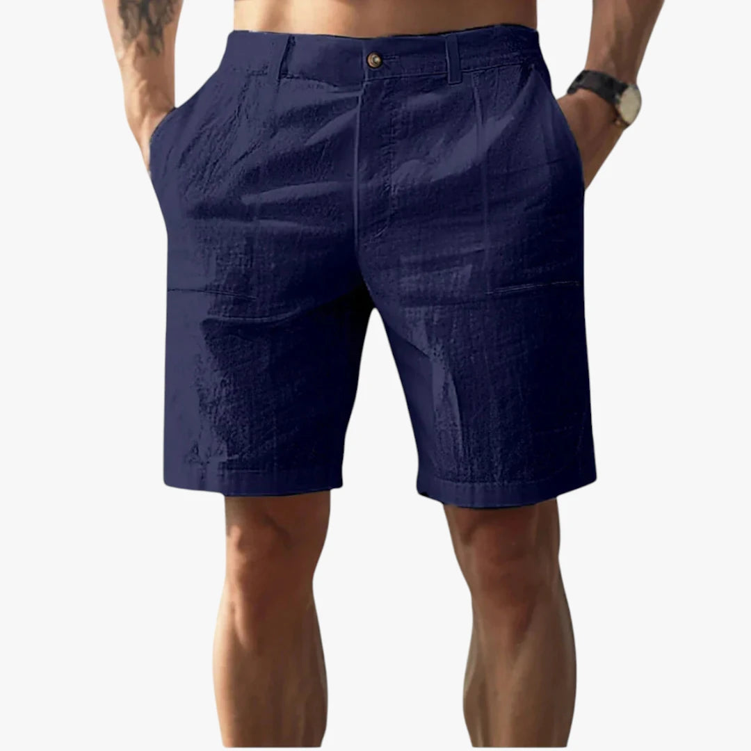 Herre Knælange Shorts med Knapper og Sidelommer