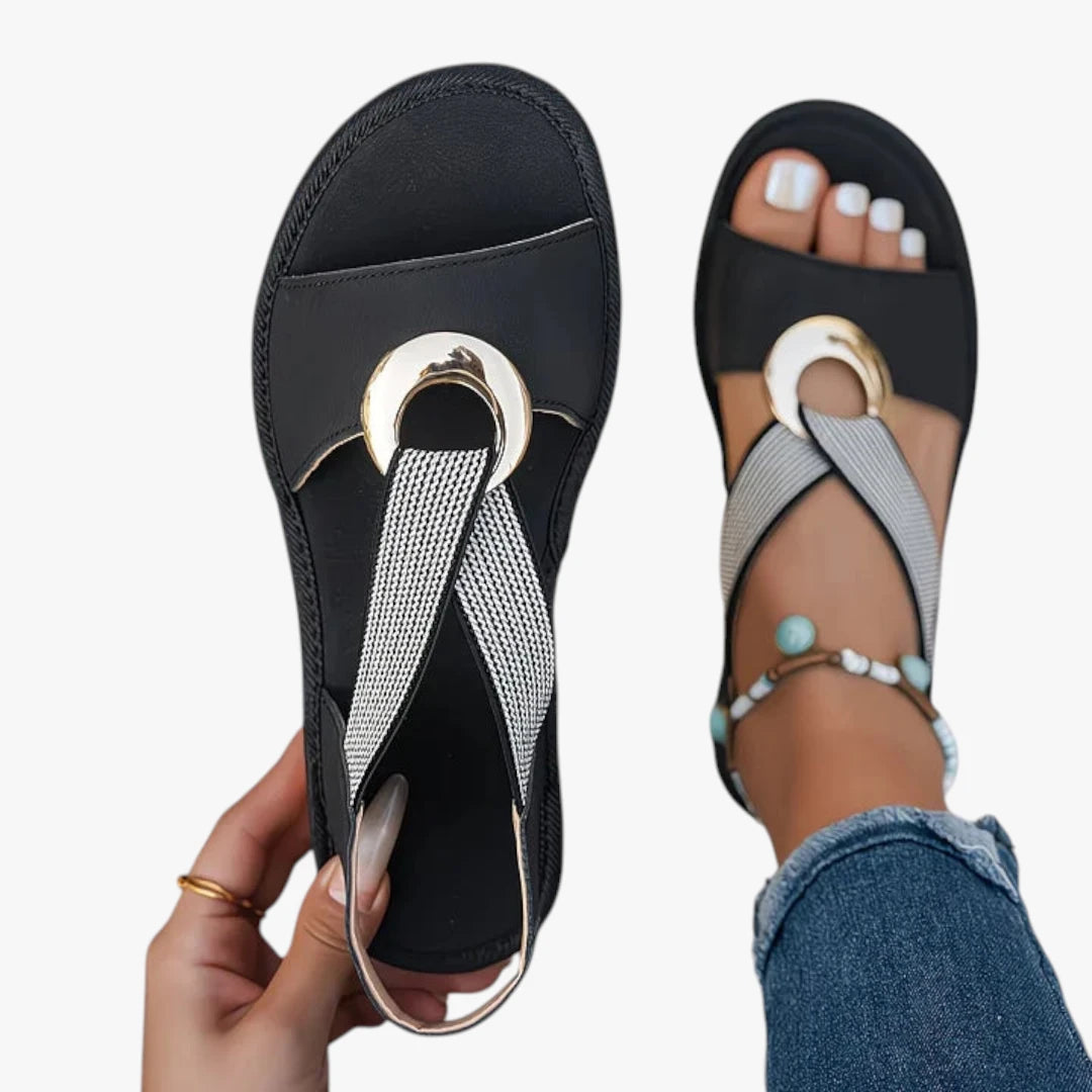 Dame Flade Sandaler med Svangstøtte og Rem