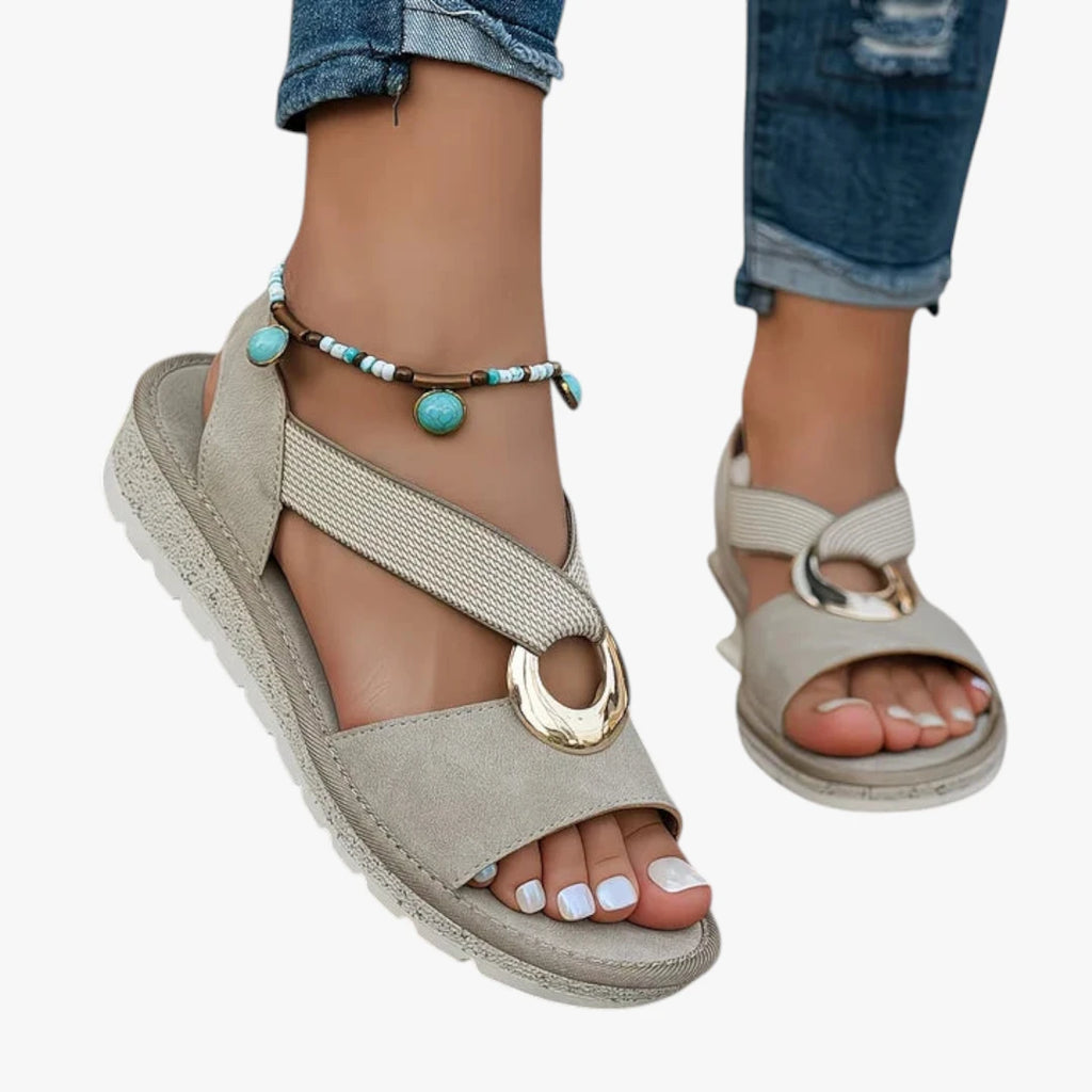 Dame Flade Sandaler med Svangstøtte og Rem
