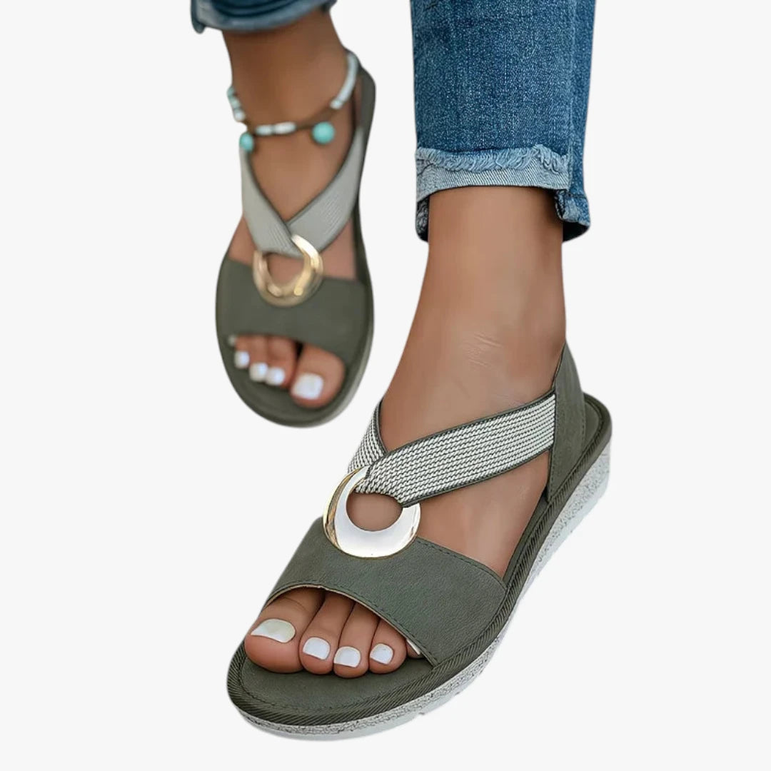 Dame Flade Sandaler med Svangstøtte og Rem