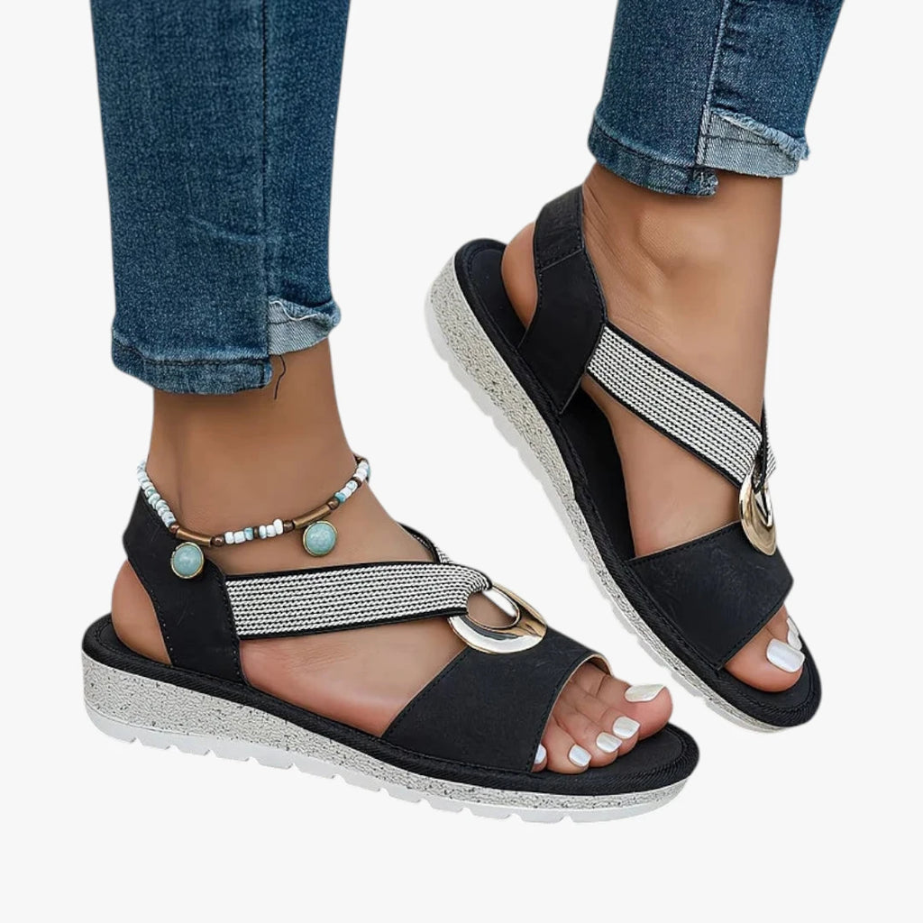 Dame Flade Sandaler med Svangstøtte og Rem
