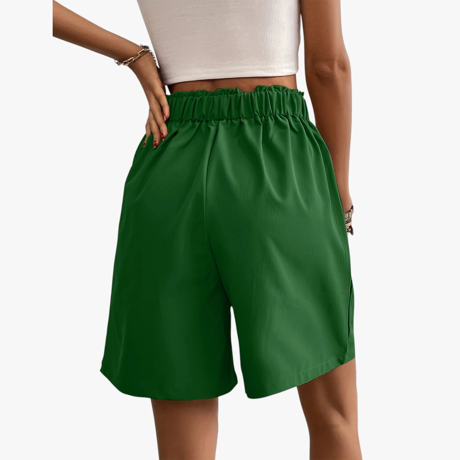 Dame Afslappede Shorts med Lommer og Knapper